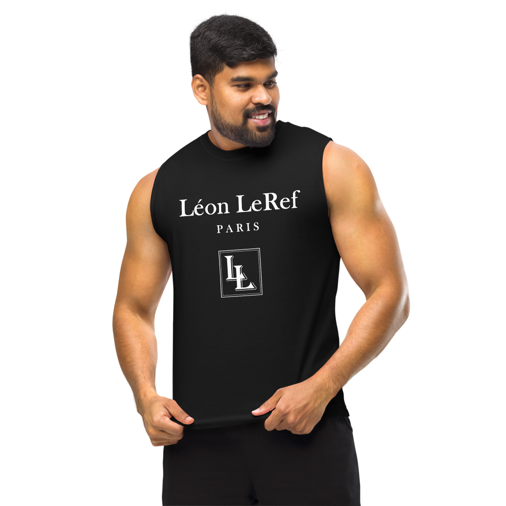 Herren-Muscle-Shirt Black-Line Nr.046 „unlimited“ von Léon LeRef