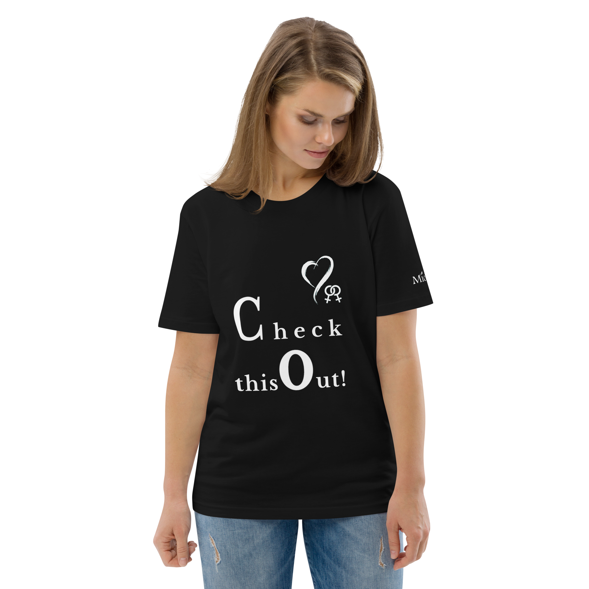 Lesbian Organic Cotton T-Shirt - Love-Line No.048 "unlimited" by MioLeo