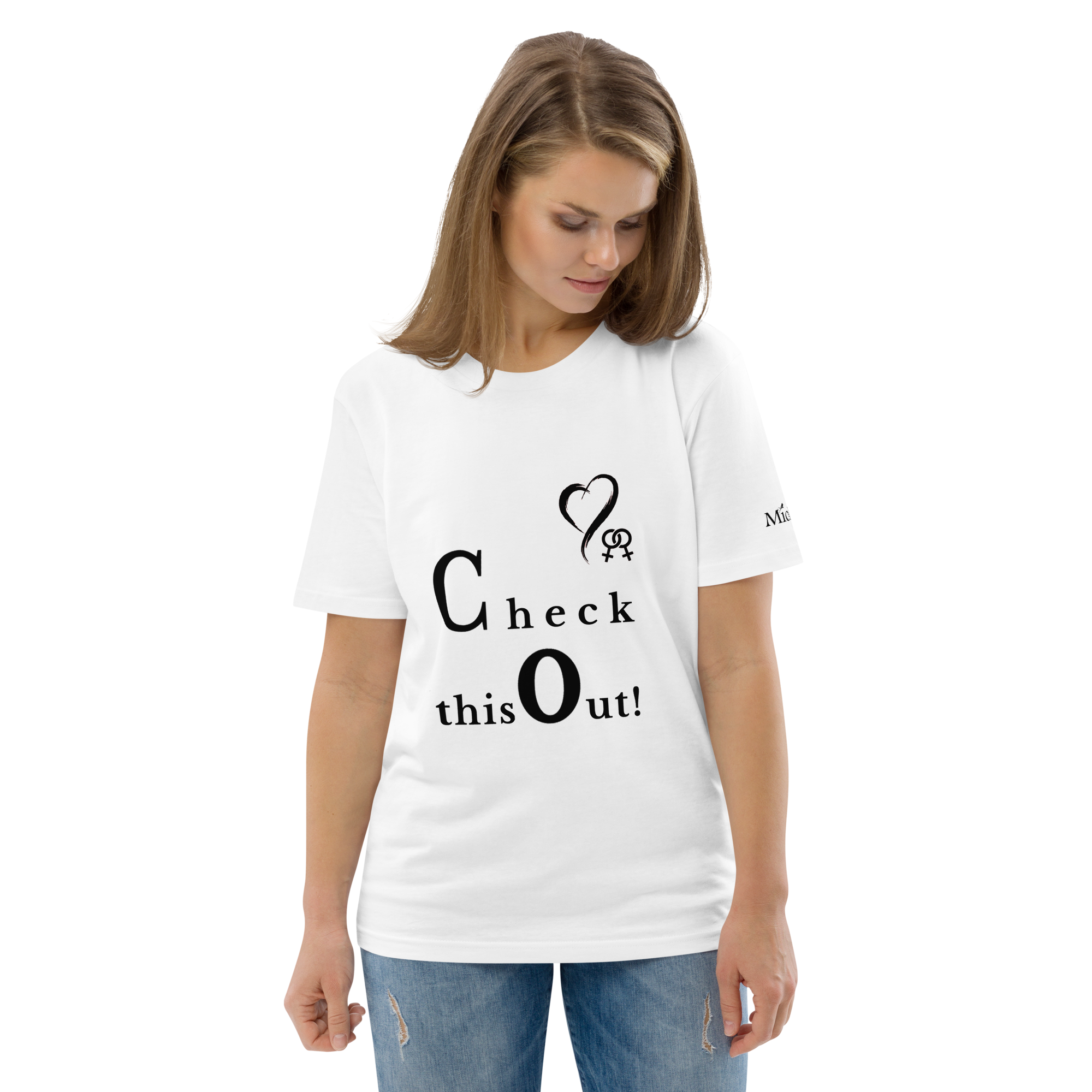 Lesbian Organic Cotton T-Shirt - Love-Line No.045 "unlimited" by MioLeo