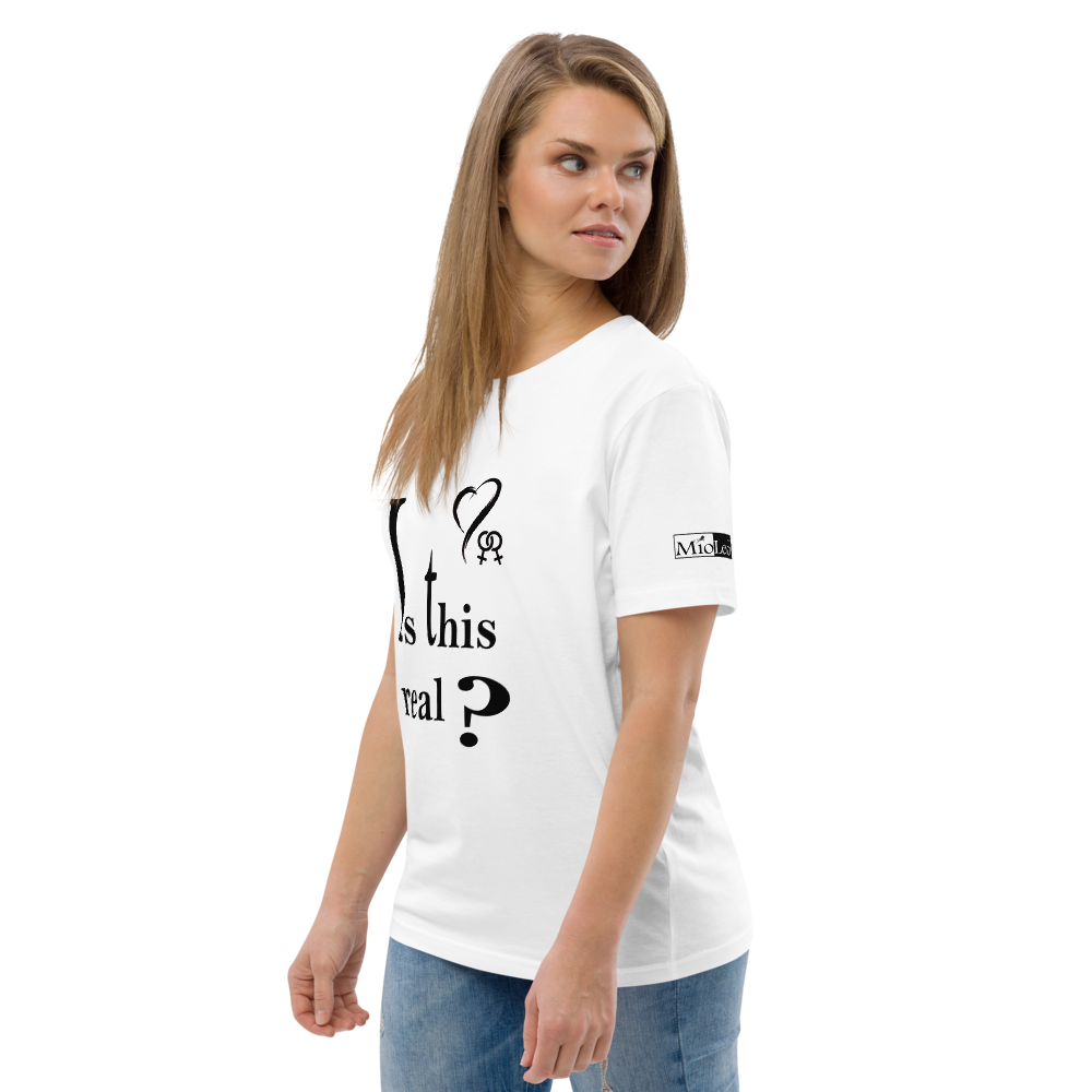 Lesbisches Bio-Baumwoll-T-Shirt – Love-Line Nr.015 „unlimited“ von MioLeo