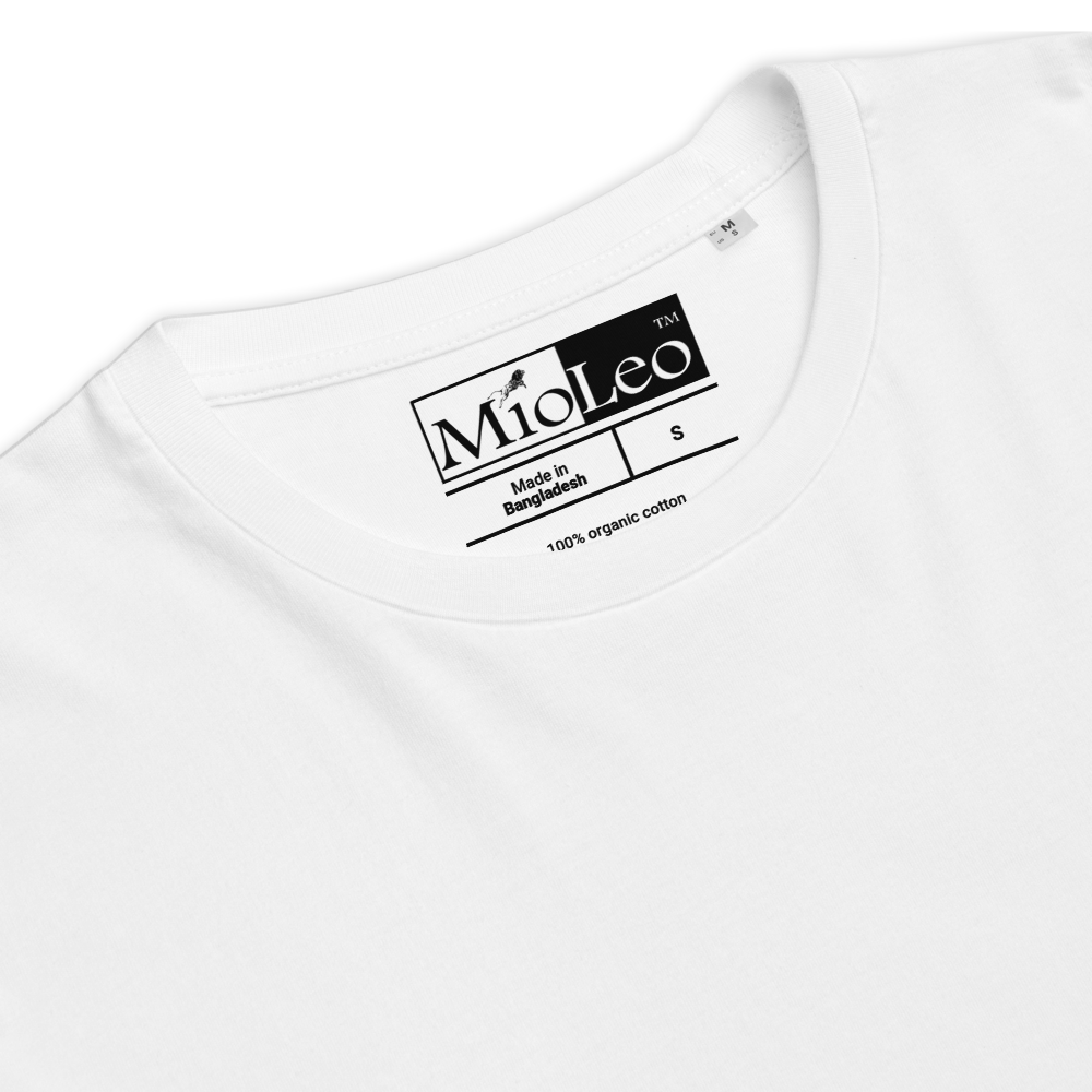 Unisex Organic Cotton T-Shirt - White-Line No.001-8 "1 of 50K Mass-Luxury" by MioLeo