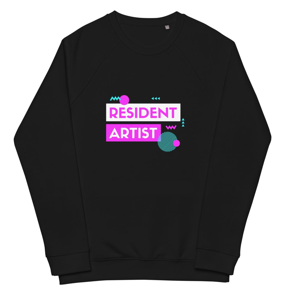 Unisex Organic Raglan Sweatshirt Cyan-Line No.150 "1 of 20K" MioLeo