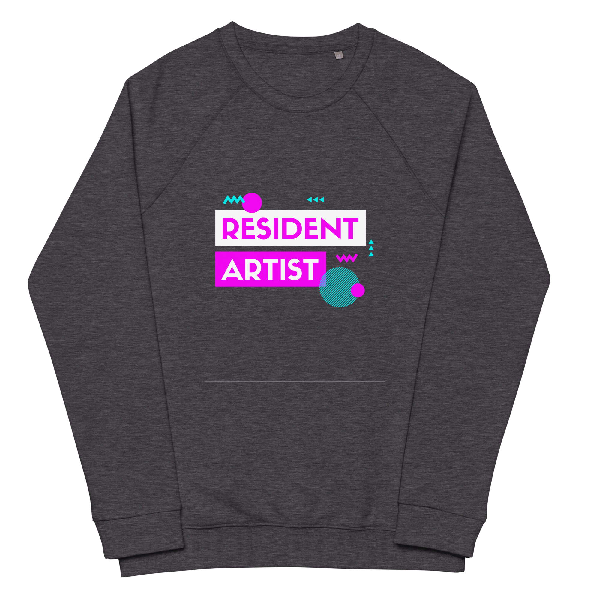 Unisex Organic Raglan Sweatshirt Cyan-Line No.150 "1 of 20K" MioLeo