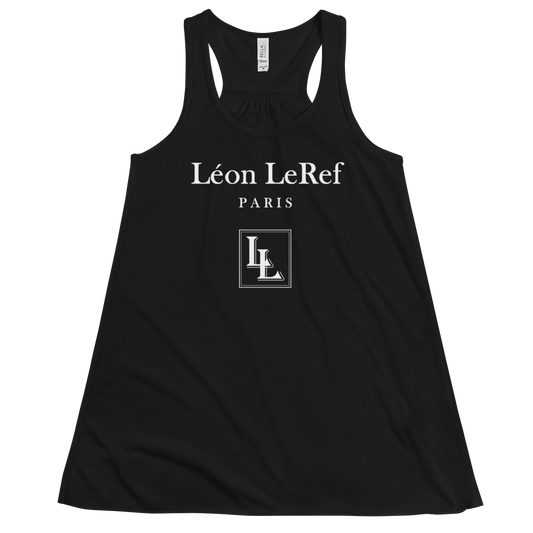 Women's Flowy Racerback Tank Black-Line No.046 "unlimited" by Léon LeRef