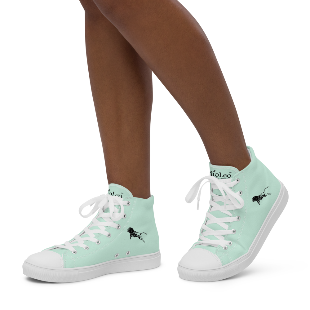 Women’s High Top Canvas Shoes White-Line No.876 "1 of 5K" by MioLeo