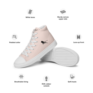 Women’s High Top Canvas Shoes White-Line No.878 "1 of 5K" by MioLeo