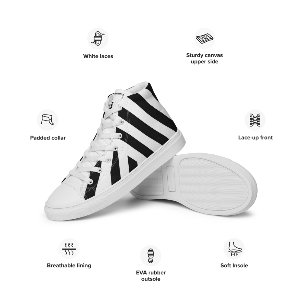 Women’s High Top Canvas Shoes Black-Line No.876 "1 of 1K Master-Exclusive" by Léon LeRef