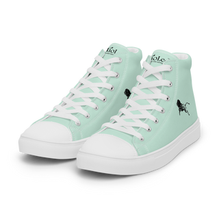 Women’s High Top Canvas Shoes White-Line No.876 "1 of 5K" by MioLeo