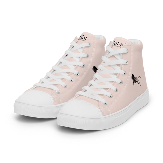 Women’s High Top Canvas Shoes White-Line No.878 "1 of 5K" by MioLeo