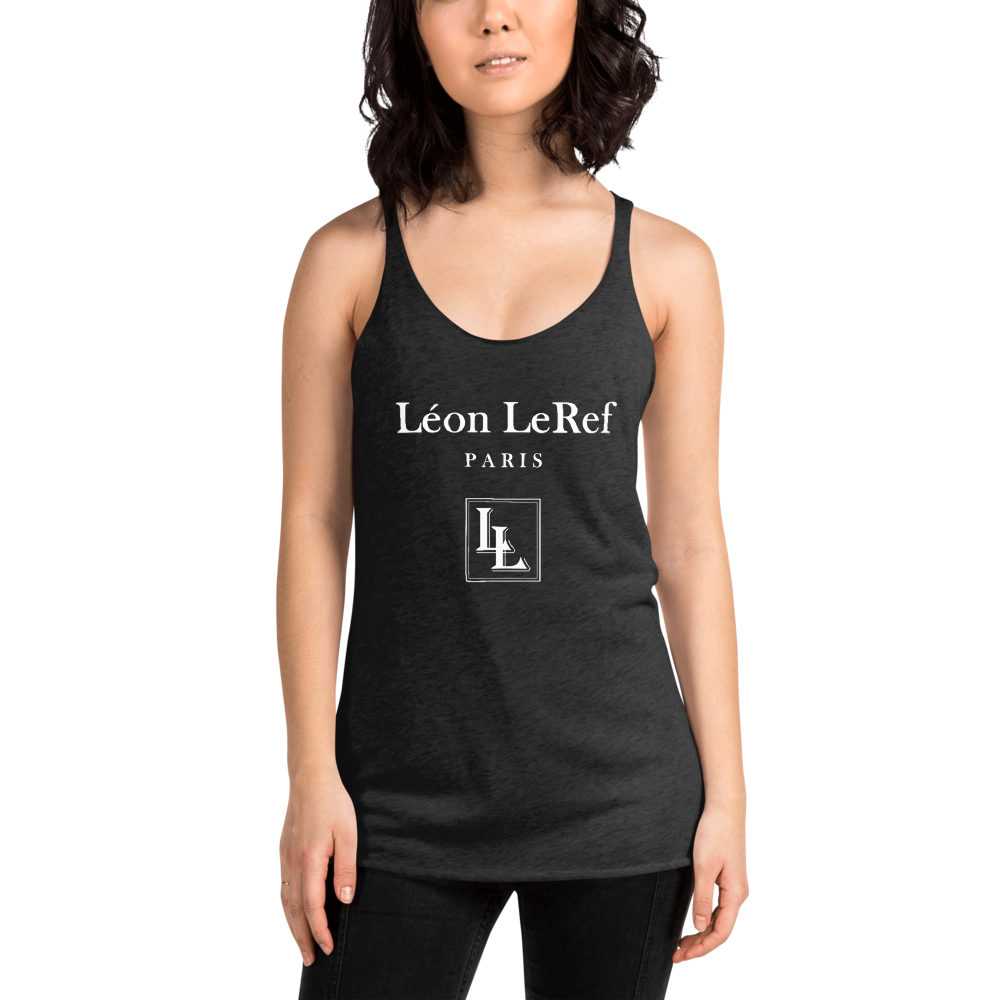 Women's Flowy Racerback Tank Black-Line No.046 "unlimited" by Léon LeRef