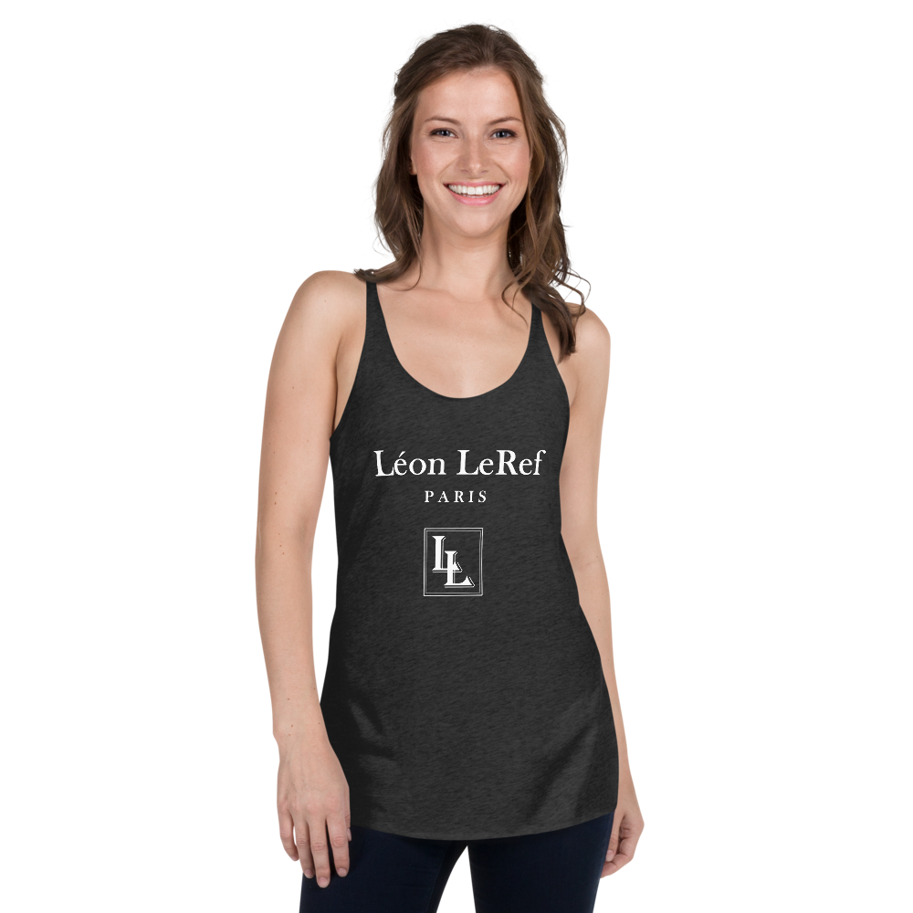 Women's Flowy Racerback Tank Black-Line No.046 "unlimited" by Léon LeRef