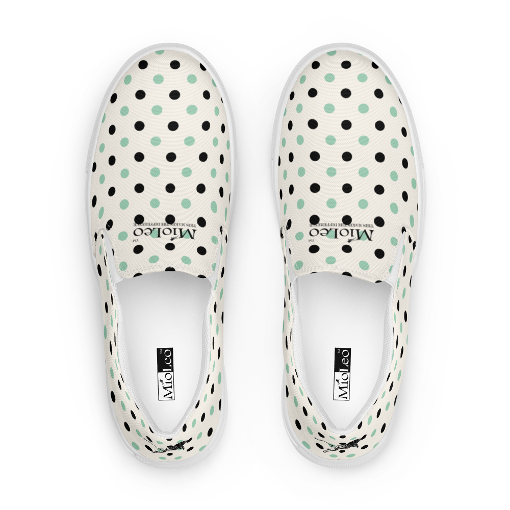 Women’s Slip-On Canvas Shoes White-Line No.862 "1 of 5K" by MioLeo