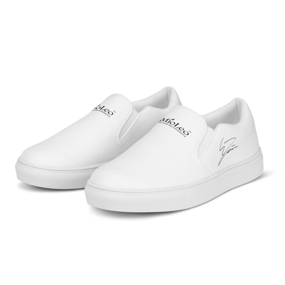 Women’s Slip-On Canvas Shoes White-Line No.886 "1 of 500" by MioLeo -special sign-